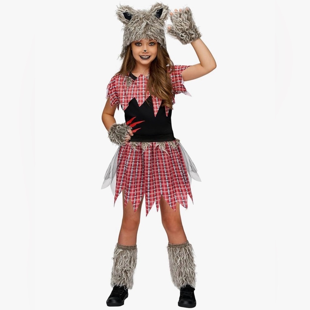 NWT Girl’s Werewolf Costume Plaid Kids Wolf Costume